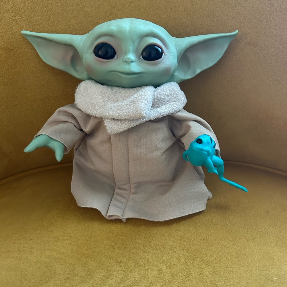 Baby Yoda Plush Toy with Frog Companion